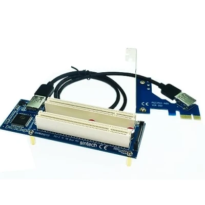 Image of Sintech PCI E Express X1 to Dual Riser Extender Card with Low Profile Bracket