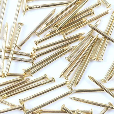 Image of SISI UK® 100x Brass Wall Pins 25mm Panel Wire Hanging Photos/Art/Picture Frames Gold Nail