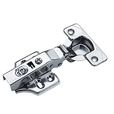 Image of Merriway BH05997 (2 Pcs) Soft Closing Clip On Kitchen Cabinet Wardrobe Hinges, Cruciform Plate Zinc Plated, Half Overlay 35mm 95 Degree Pack of 2 Pieces