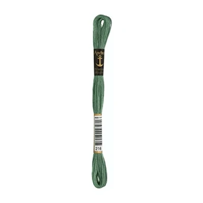 Image of Anchor Embroidery Thread, Cotton, 00216 Hay Green, heugrün
