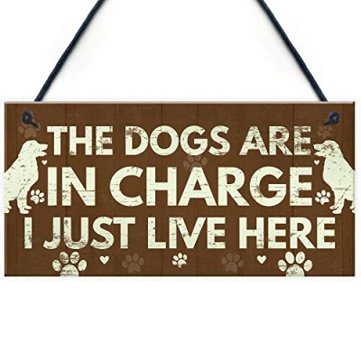 Image of RED OCEAN Funny Dog Gifts For Lovers Signs And Plaques Home Gate Garden Novelty Birthday Gift Women