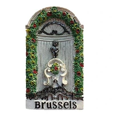 Image of Brussels Belgium 3D Fridge Magnet Travel Souvenir Gift Home Kitchen Decoration Magnetic Sticker, Refrigerator Collection