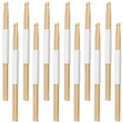 Image of MANCHAP 12 Pairs 5A Drum Sticks, Maple Wood Wooden Drumsticks for Drumming, Practice, Performance