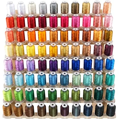 Image of New brothreads 80 Janome Colors 100% Polyester Machine Embroidery Thread Kit 500m Compatible for Home Based Sewing