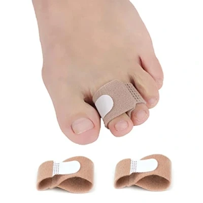 Image of Hammer Toe Straightener, Splints, Cushioned Bandages for Correcting Toes, Broken Crooked Toes &amp; Overlapping PEDIMEND (2PCS, Beige)