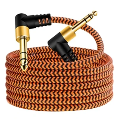 Image of Hyclam Guitar Lead/Instrument Cable Professional Noiseless Plated Cord 1/4&quot; Straight To Electric