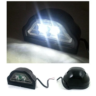 Image of 1x 2 LED Rear Tail License Number Plate Light Lamp 12V Lorry Truck Trailer Cab Van Car
