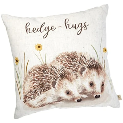 Image of Evans Lichfield Woodland Hedgehugs Polyester Filled Cushion, Multi, 43 x cm