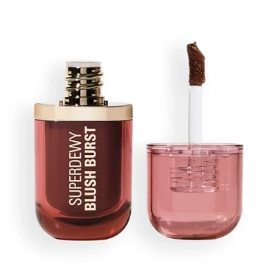 Image of Revolution Superdewy Liquid Blush Burst, Buildable Colour for Cheek, Serum Formula with Peptides &amp; Hyaluronic Acid, Vegan Cruelty Free, Caramel Cooler Bronze, 4.2ml