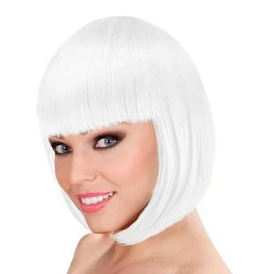 Image of WIDMANN 09754 Lou Wig Adult Woman, 1920s, 1930s, Dancer, Disco, Fairytales, Carnival, White Color