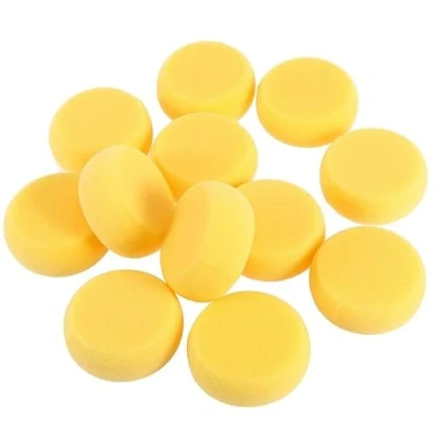 Image of 12pcs Round Synthetic Watercolor Artist Sponges for Painting Crafts Pottery (Yellow) Paint Sponge Tool Potter&#039;S