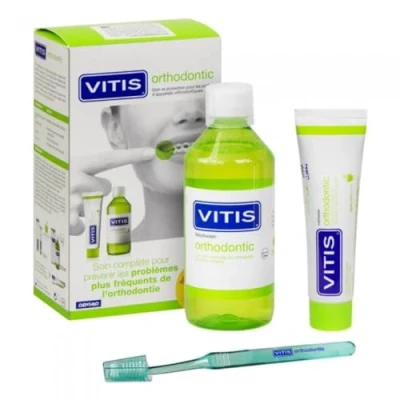 Image of Vitis Orthodontic Set Box 2in1 with Free Toothbrush Prevents and Solves The Most Common Problems**G