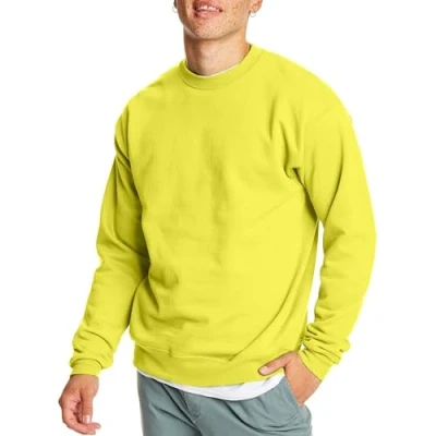 Image of Hanes Men&#039;s op160ecosmart Sweatshirt, Safety Green, L UK