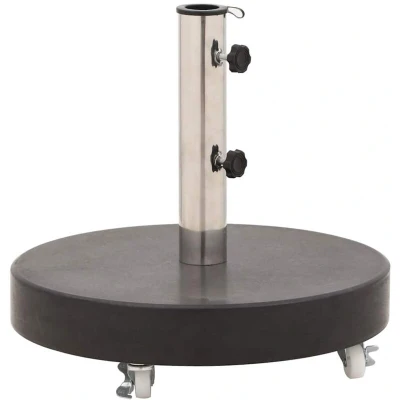 Image of vidaXL Parasol Base Granite 30 kg Round Black