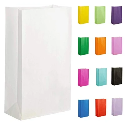 Image of Thepaperbagstore 18 White Paper Party Bags Colourful Gift for Kids and Adults Parties, Birthdays, Weddings, Baby Showers, Hen Parties Sweets 14x24.5x7cm