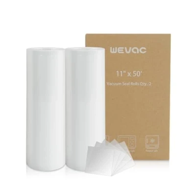 Image of Wevac Food Vacuum Sealer Bags 28x1500cm Rolls 2 pack for Saver, Seal a Meal, Weston. Commercial Grade, BPA Free, Heavy Duty, Great Vac Storage, Meal Prep or Sous Vide Cooking