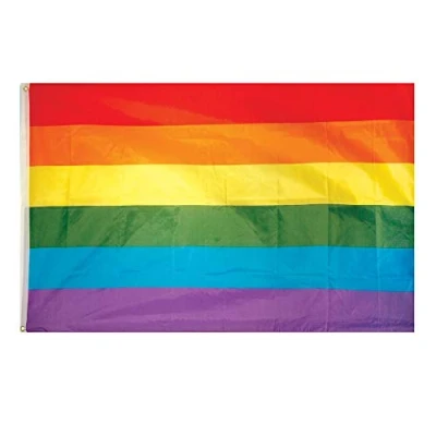 Image of Multicolor Flag Banner (13 x 8 cm) 1 Pc. Vibrant Rainbow Design, Perfect for Pride Events, Decoration, &amp; Celebrations