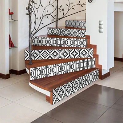 Image of Ambiance Sticker Stair Tile Stickers, Vinyl, Valkyrie, 2 bandes de 15 x 105 cm