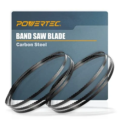 Image of POWERTEC 56 7/8 Inch Bandsaw Blades for Woodworking, 1/4&quot; x 14 TPI Band Saw Sears Craftsman, Shopcraft, and Duracraft 3 Wheel Saw, 2 Pack (13213 P2)