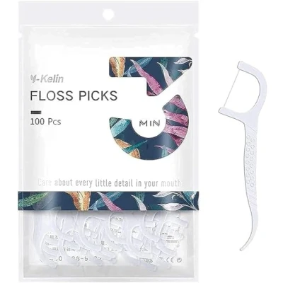 Image of Dental Floss 100 Pcs Toothpick,Teeth Stick,Tooth Picks,Floss Picks,Teeth Cleaning (100 Picks)