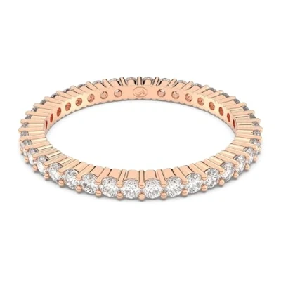 Image of Swarovski Vittore ring, Round cut, White, Rose gold tone plated, 55