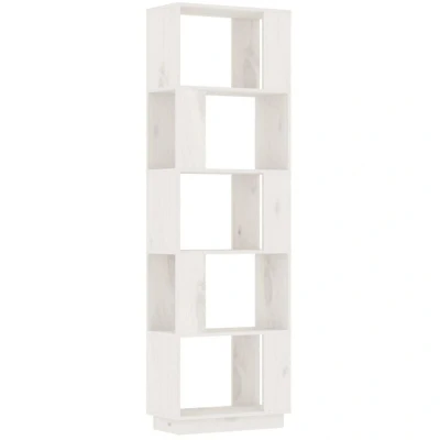 Image of vidaXL Book Cabinet/Room Divider White 51x25x163.5 cm Solid Wood Pine