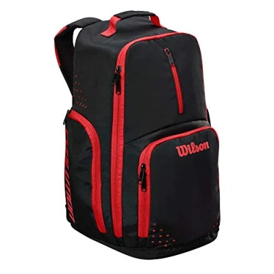 Image of Wilson Unisex Adult Evolution Backpack Basketball, Black/Red, Uni