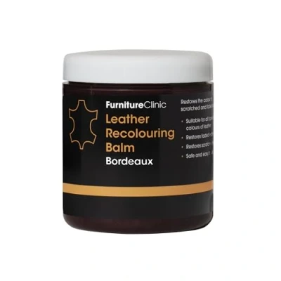 Image of Furniture Clinic Leather Recolouring Balm Colour Restorer for Sofas, Repair Faded &amp; Scratched Upholstery, Car Seats, Shoes and Clothing 16 Colours (Bordeaux)