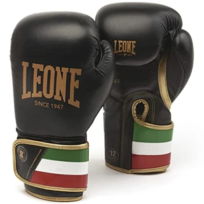 Image of LEONE 1947, Boxing Gloves, Unisex Adult, Black, 14 OZ, GN039