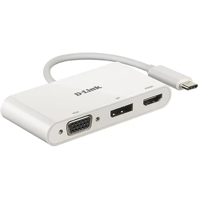 Image of D Link DUB V310 3 in 1 USB C Hub with HDMI/VGA/DisplayPort Adapter for MacBook Pro 2016 or Later, Air 2018, Chromebook and Surface 7