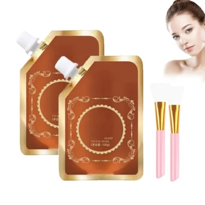 Image of 2024 New Anti Blemish &amp; Aging Wrinkle Tear off Mask,Juelreou 𝐅𝐫𝐞𝐜𝐤𝐥𝐞 𝐑𝐞𝐦𝐨𝐯𝐚𝐥 Mask,Beautykomi Skin Rejuvenation Mask Sleep Facial Mask,Peel Mask,Cleans Pores (2PCS)