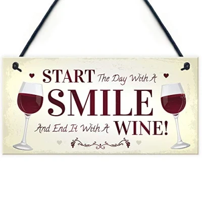 Image of RED OCEAN Funny Wine Gift Hanging Kitchen Bar Plaque Lover Alcohol For Friend
