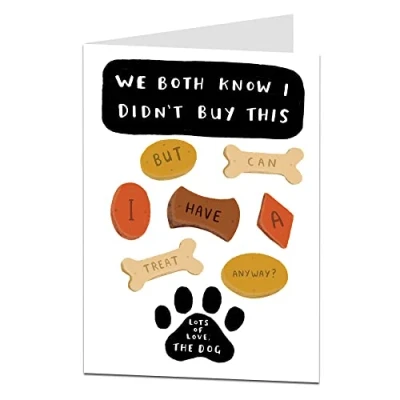 Image of LimaLima Funny Birthday Card From The Dog Perfect For Dad Son Daughter Wife Boyfriend Husband