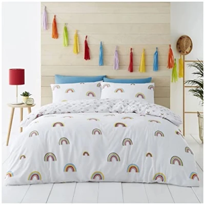 Image of GC GAVENO CAVAILIA Reversible Duvet Cover, Rainbow Single Bedding Sets, Printed Quilt Covers With Pillowcase
