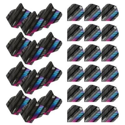 Image of WINMAU Prism Delta Stripe Design Black Extra Thick dart flights 10 sets per pack (30 in total)
