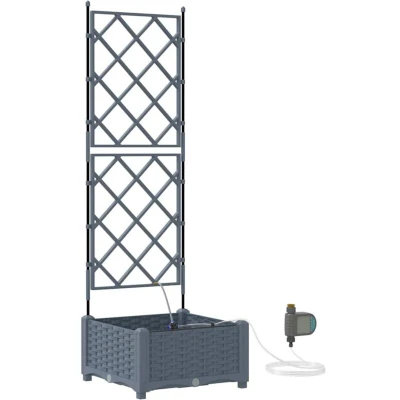 Image of vidaXL Garden Planters with Water Irrigation System Light Grey