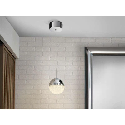 Image of Sphere Integrated LED Globe Ceiling Pendant Chrome