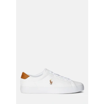 Image of Polo Ralph Lauren Longwood LACE Unisex Trainers, Size: 2, White Leather