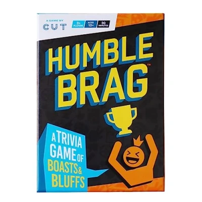 Image of Boxer Gifts HumbleBrag A Trivia Game of Boasts and Bluffs By Cut Fun Party Card Games for Adults, Friends Family