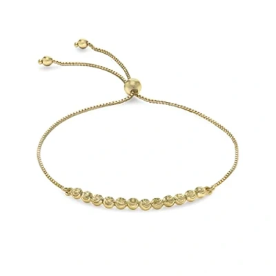 Image of Carissima Gold Women&#039;s 9 ct Yellow Ball and Chain Adjustable Bracelet of Maximum Length 23 cm/9 Inch
