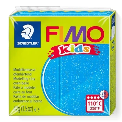 Image of FIMO Kids Modelling Clay for and Kneading, 16 Colours, Children, Glitter Blue