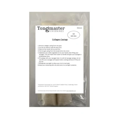 Image of 32mm 2Pack Sausage Edible Casing Skin Collagen Total Length 65ft