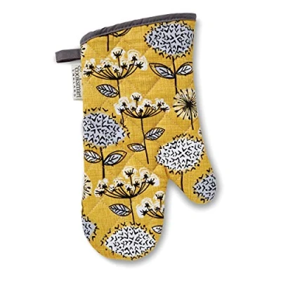 Image of Cooksmart Retro Meadow Oven Single Glove Mitt Floral Mustard Design