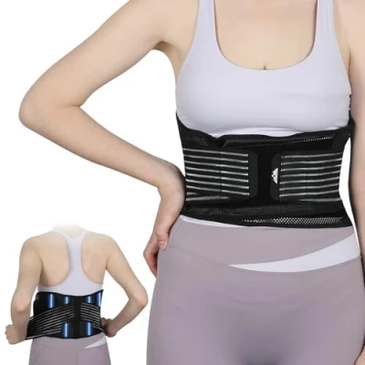 Image of supregear Lower Back Brace for Women Men, Breathable Lumbar Support Belt Pain Relief, Sciatica, Scoliosis, Herniated Disc, Adjustable and Comfort Fit, M