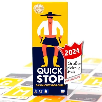 Image of ATM Gaming Quickstop The Letter Duel Card Game for Teenagers and Adults Fast Crazy 2 to 7 Players from 10 Years Family