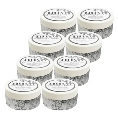 Image of NUVO Gilding Flakes Set (200ml Each) (Silver Bullion, Pack of 8)