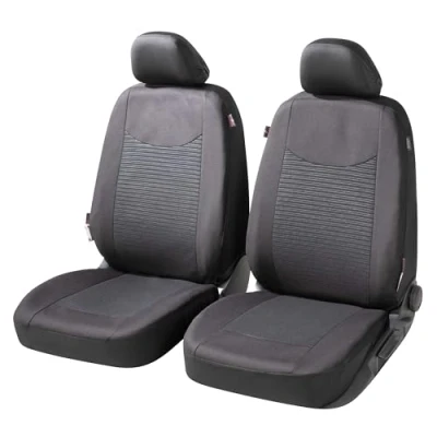 Image of Walser Speedway Car Seat Covers with Zip, Zipp IT Protective Covers, 2 Front Black 11858
