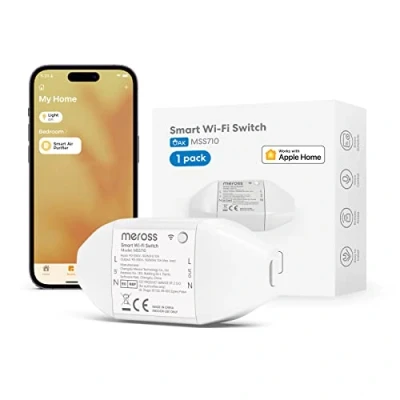 Image of Meross WLAN Switch Works with Apple HomeKit, Smart Remote Control Siri Alexa, Google Assistant, SmartThings, DIY for Electric Household Appliances