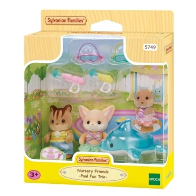 Image of Sylvanian Families 5749 Nursery Friends Pool Fun Trio Dollhouse Playsets