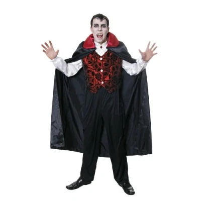 Image of Henbrandt Deluxe Vampire (One Size) Adult&#039;s Halloween Fancy Dress Costume